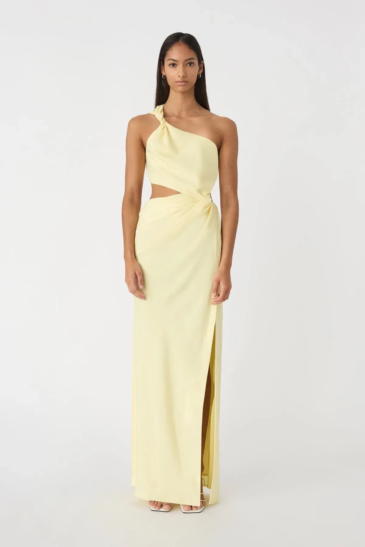 Misha Kristin Satin Gown Soft Lime Size 8/S photo 2