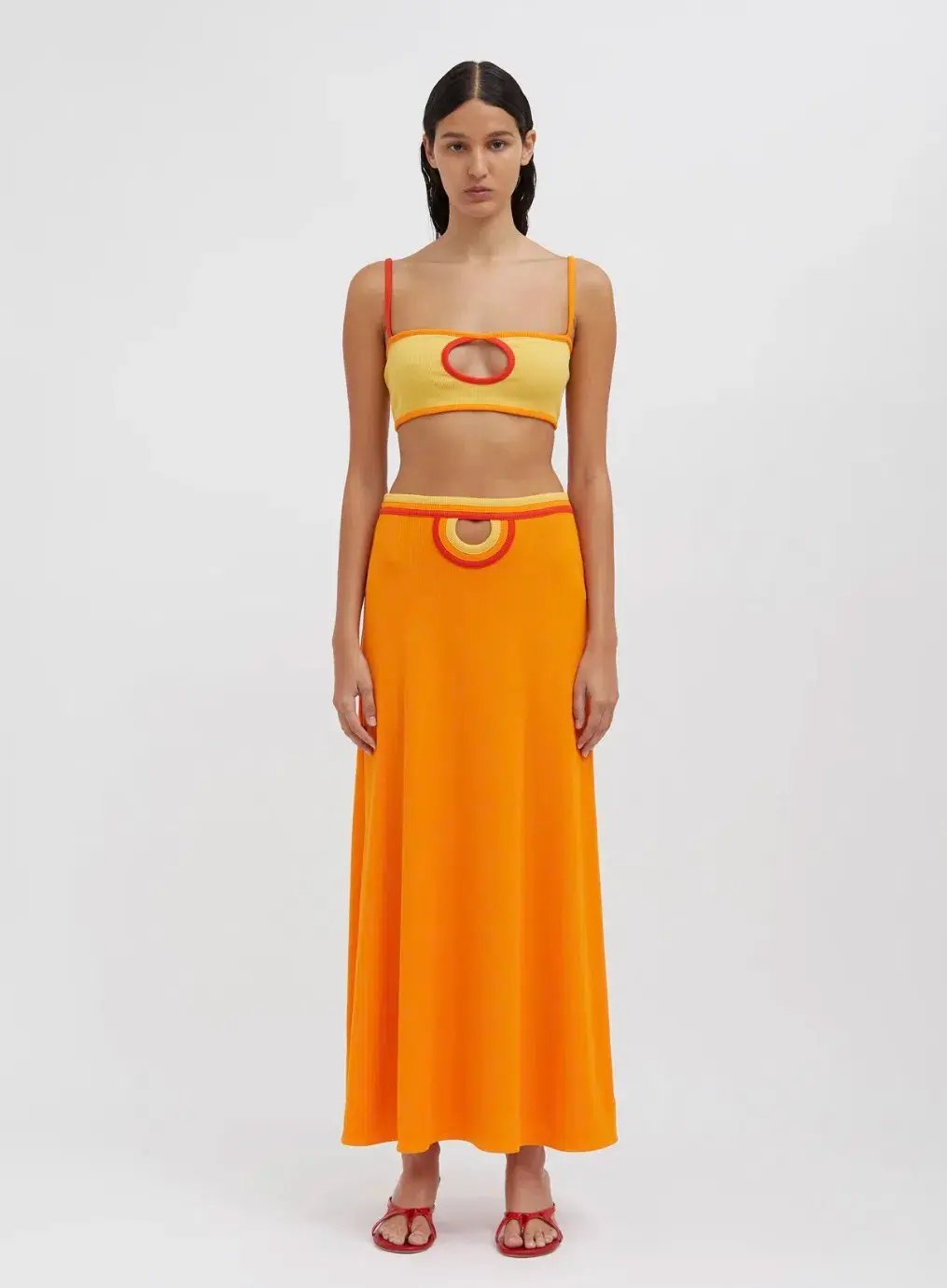 Christopher Esber  Fran Bandeau Top Orange Size 10 photo 3
