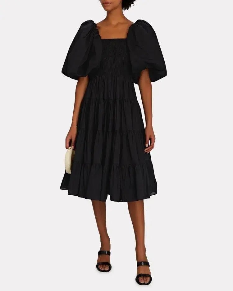 Aje Cherished Midi Dress Black Size 10 photo 3