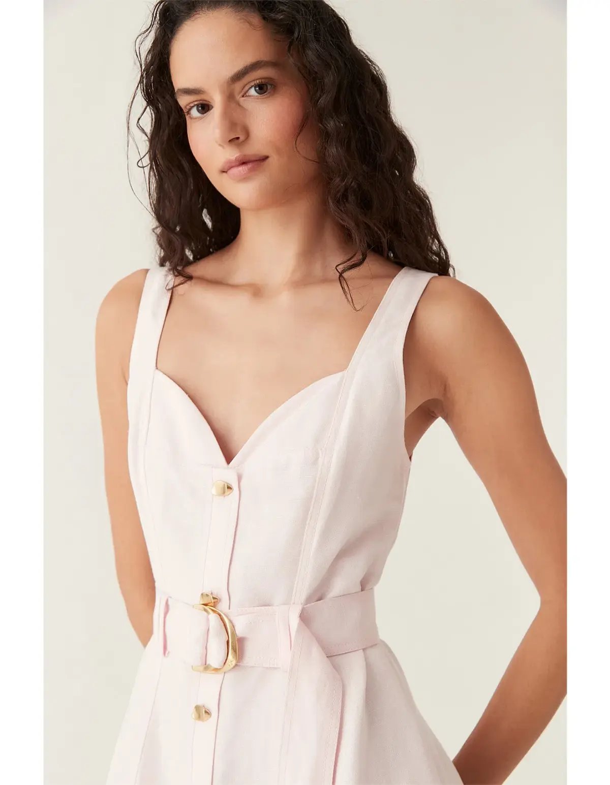 Aje Clay Belted Midi Dress Pastel Pink size8 photo 6