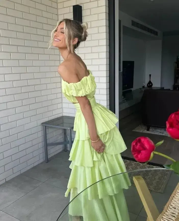 Aje Medina Ruched Top Size AU 12 and Tiered Midi Skirt Size AU 14 Set in Lemon photo 6