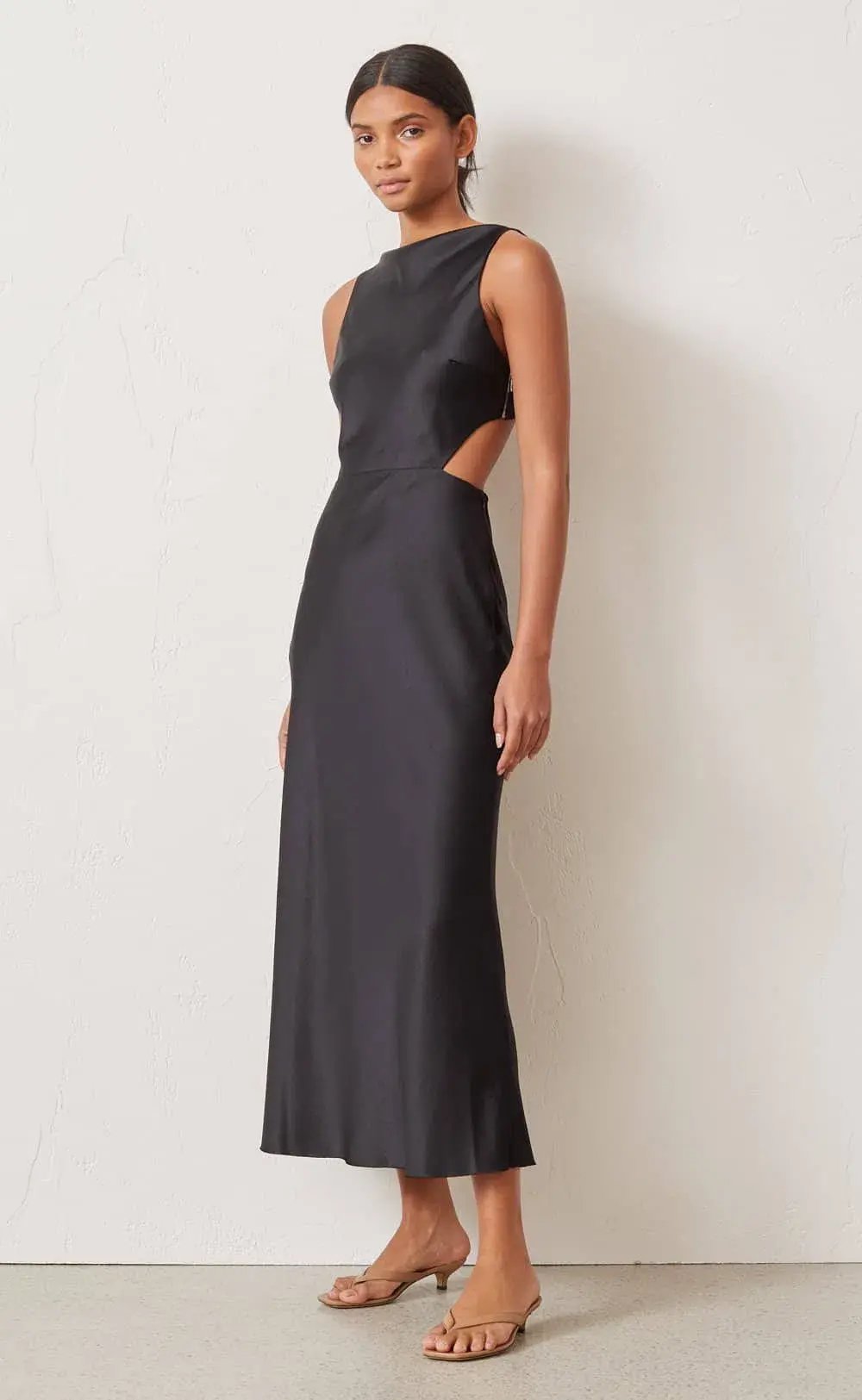 Bec & Bridge Seraphine Cut Out Midi Dress Black Size 8 photo 2