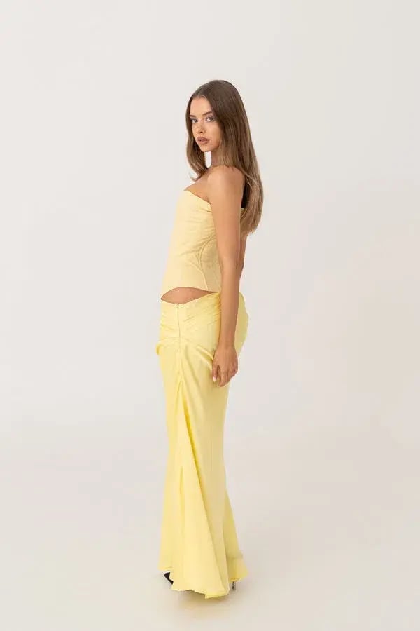 HNTR The Label Huxley Maxi Gown Lemon Size 6 photo 6
