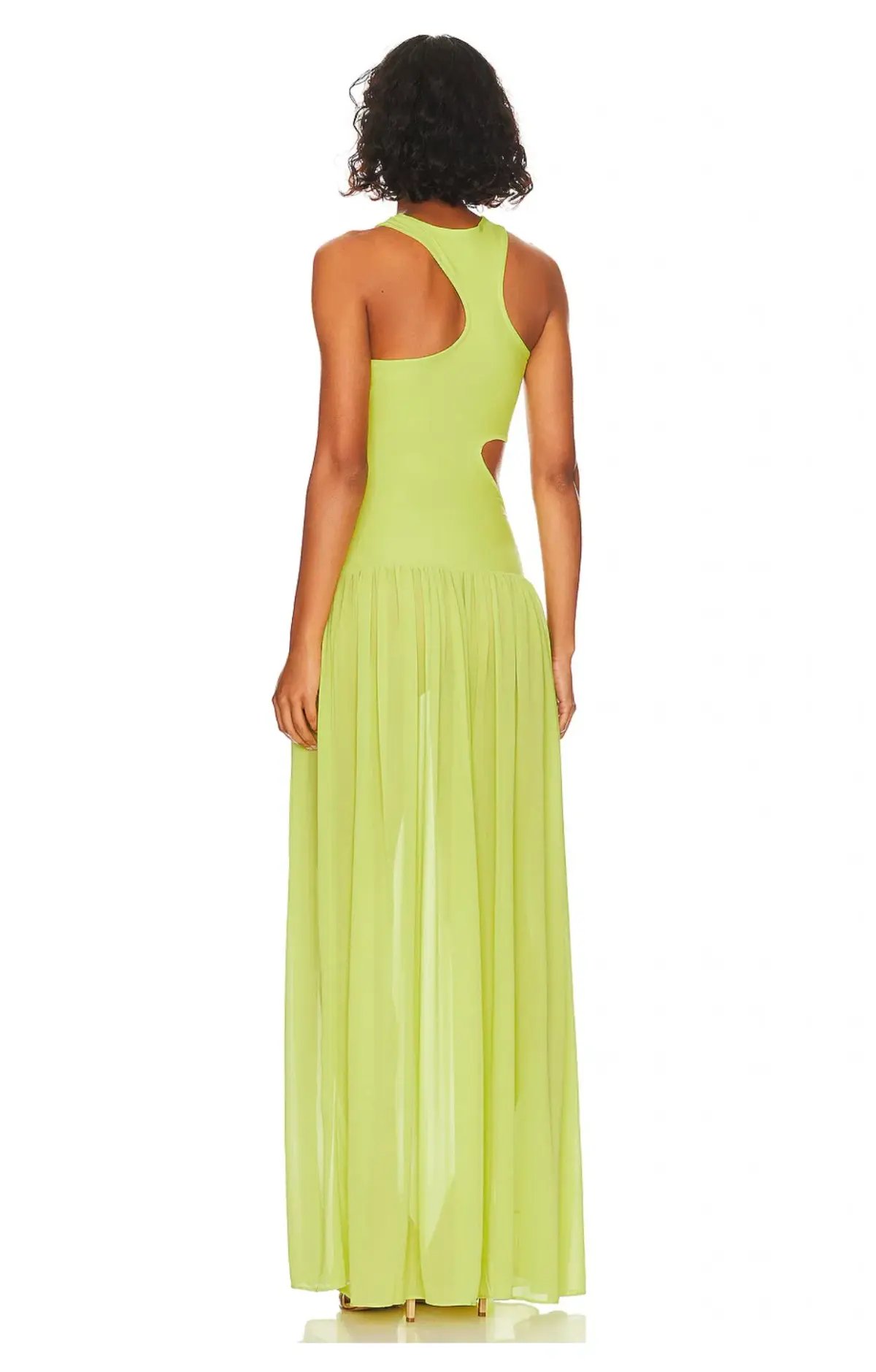 L’Academie Cachet Maxi Dress in Chartreuse Size 10 photo 2