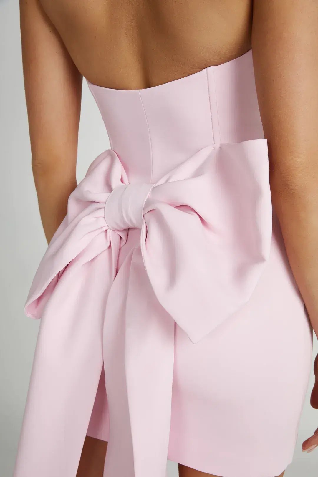 Meshki Meredith Strapless Bow Mini Dress in Blush Pink Size XS / AU 6 photo 2