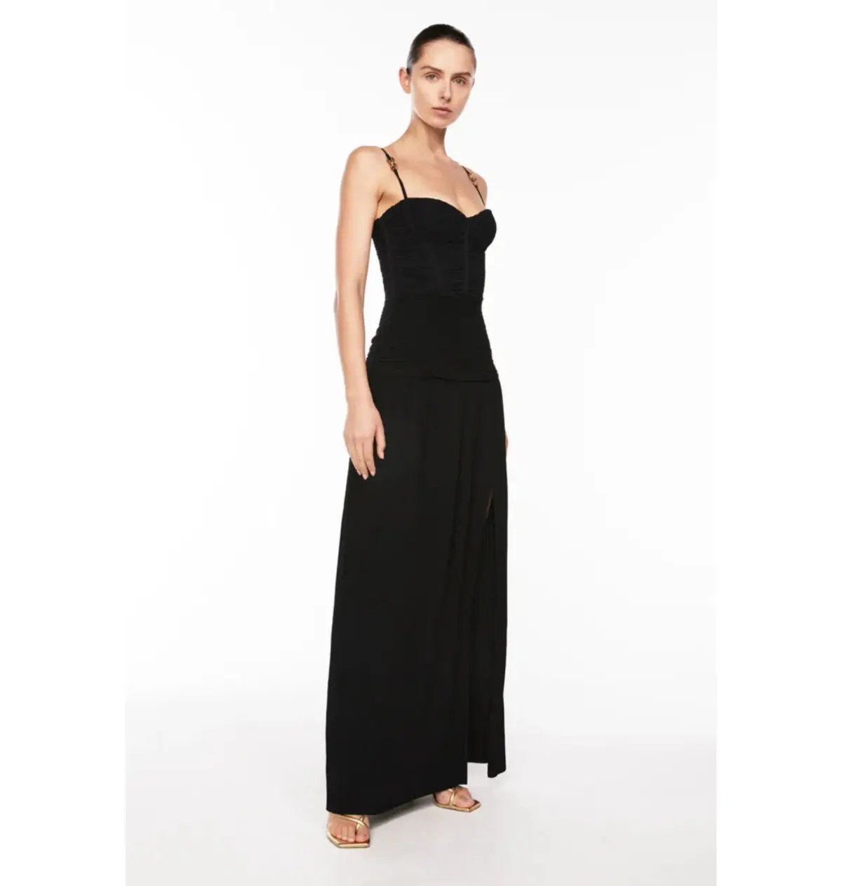 Manning Cartell Double Time Pleat Maxi Dress in Black Size AU 6 photo 2