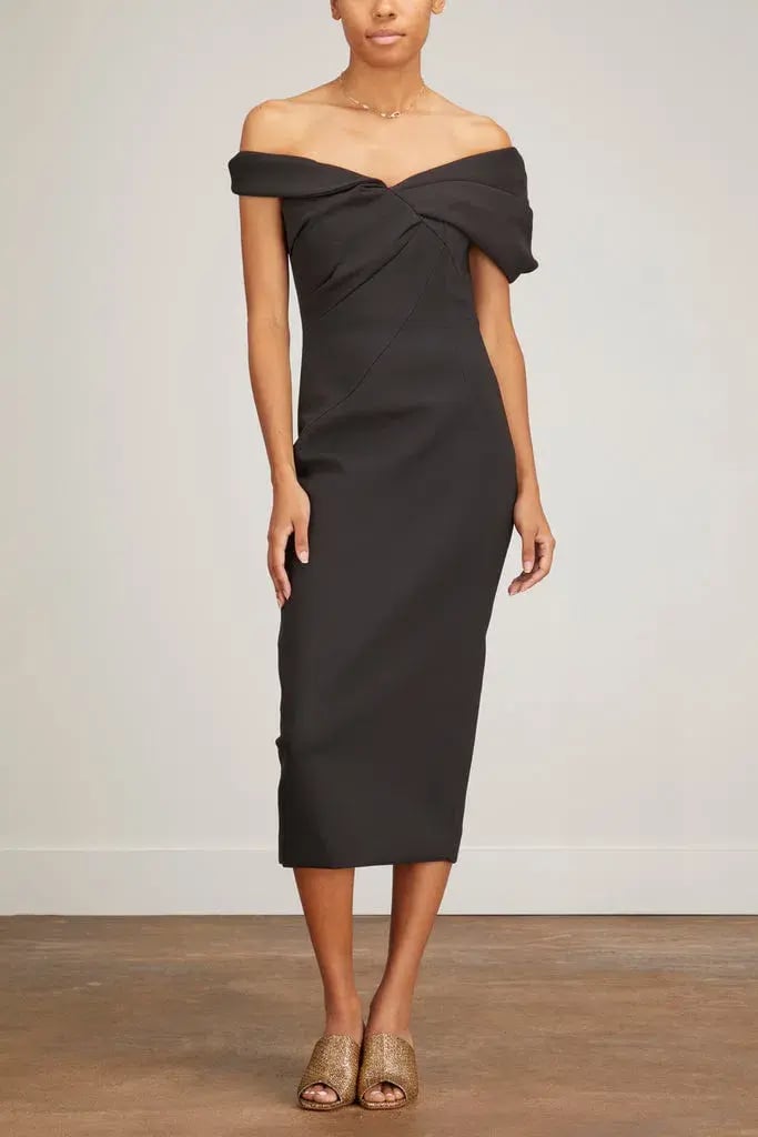 Rachel Gilbert Matteo Midi Dress Black Size 10 photo 2