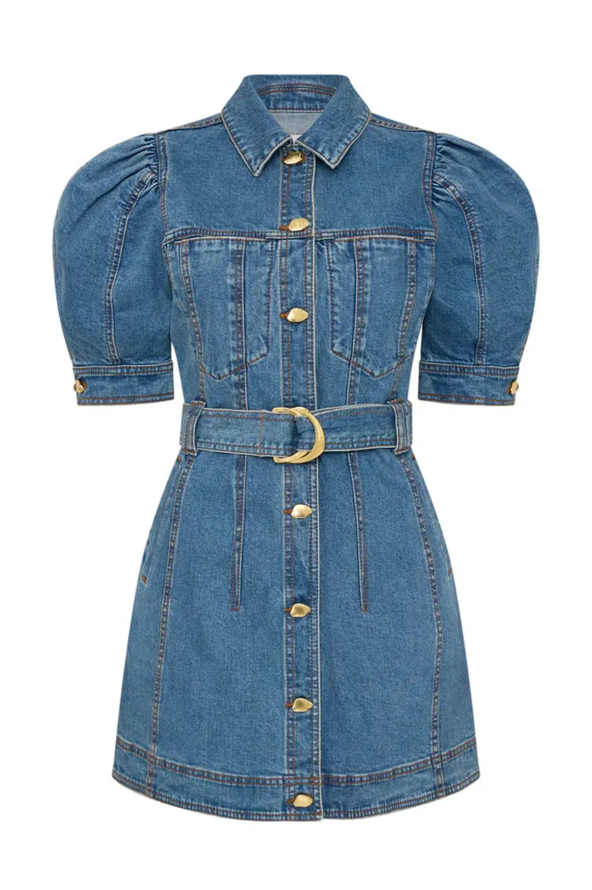 Aje Adrianna Puff Sleeve Mini Dress Blue Size 8 photo 2
