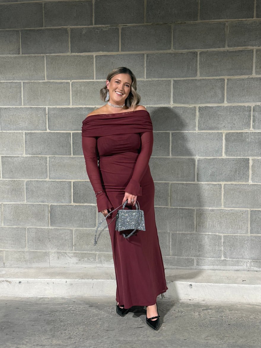 Meshki Berry Fishtail Maxi Dress photo 3