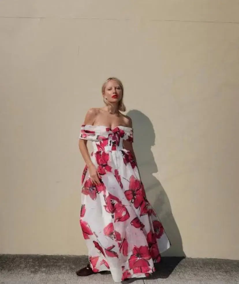 Aje Cordelia Corseted Maxi Dress Floral Pink in Size 8 photo 3