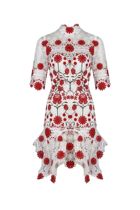 Thurley English Rose Dress Red Floral Size AU 6 photo 5