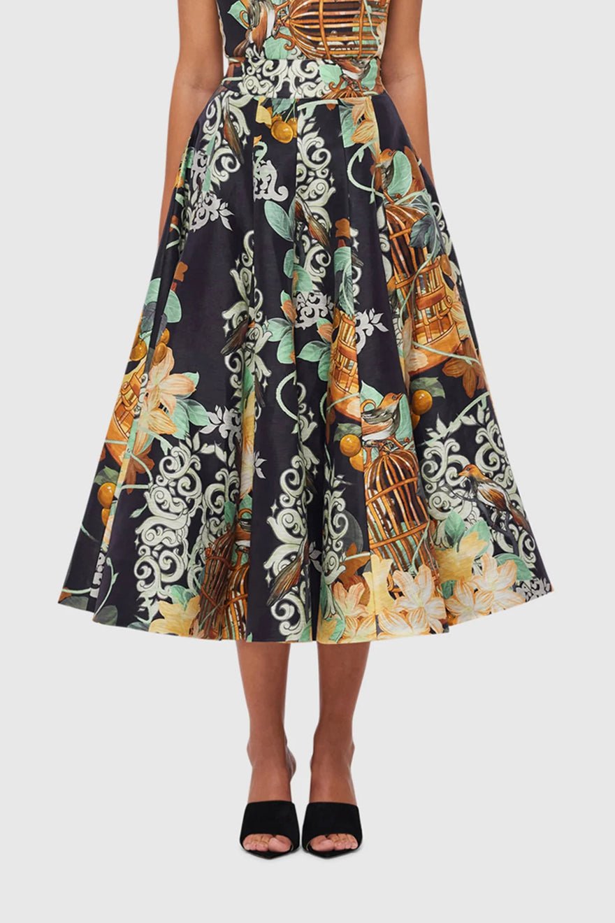Leo Lin Myla Midi Skirt - Azalea Print in Twilight photo 4