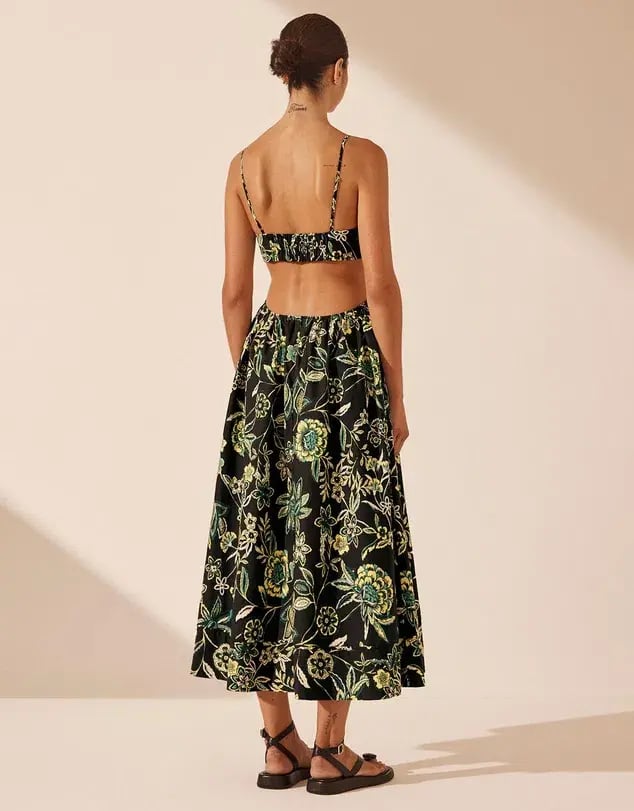 Shona Joy Lina Bustier Cut Out Midi Dress Size 12 photo 3