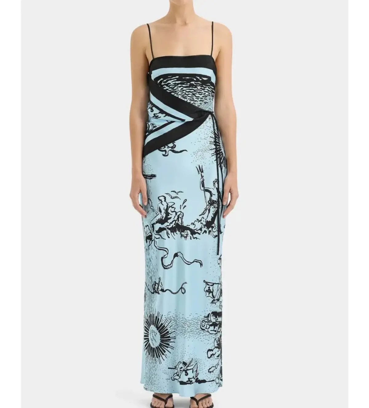 Sir the Label Dreamwood Scarf Midi Dress  Brise Soleil Size 10 photo 2