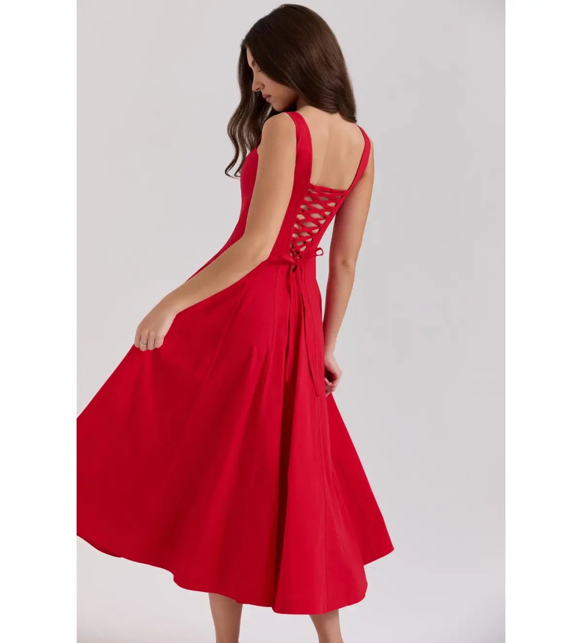 House Of CB Mariabella Long Midi Dress Red Size 14 photo 4