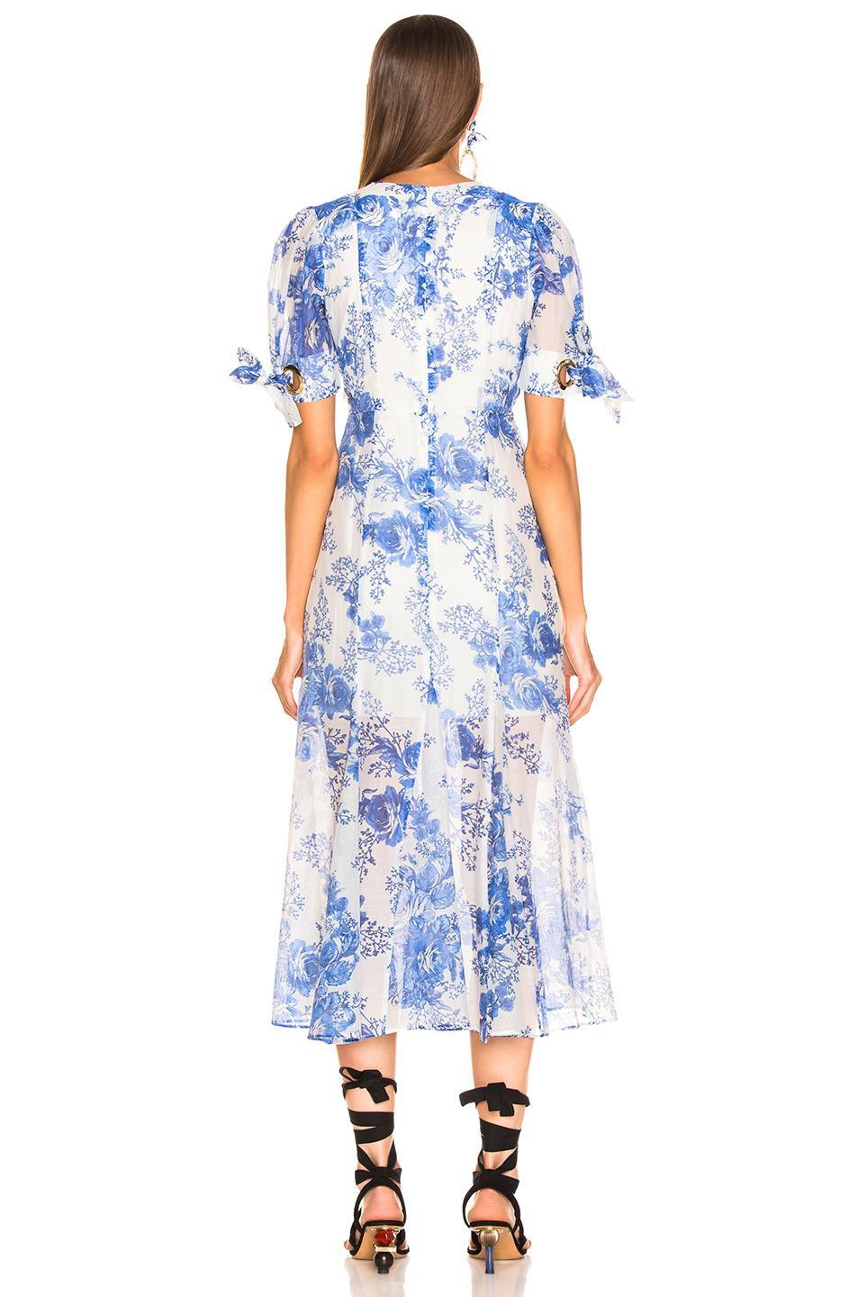 Alice Mccall Only Everything blue and white silk midi dress Size 6 photo 3