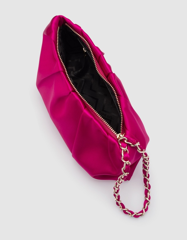 Olga Berg Danni Pleated Satin Clutch photo 2