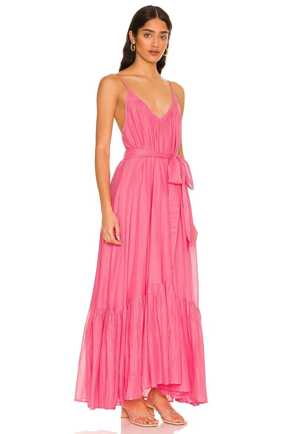 Spell & The Gypsy Azalea Strappy Maxi Cotton Dress Pink Size M / AU 10 photo 2