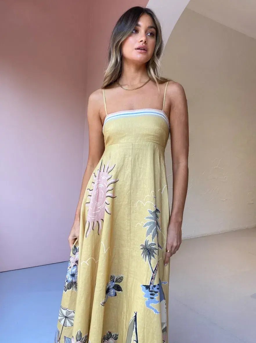 Alemais Sunset Shades Sundress Yellow Size 12 photo 2
