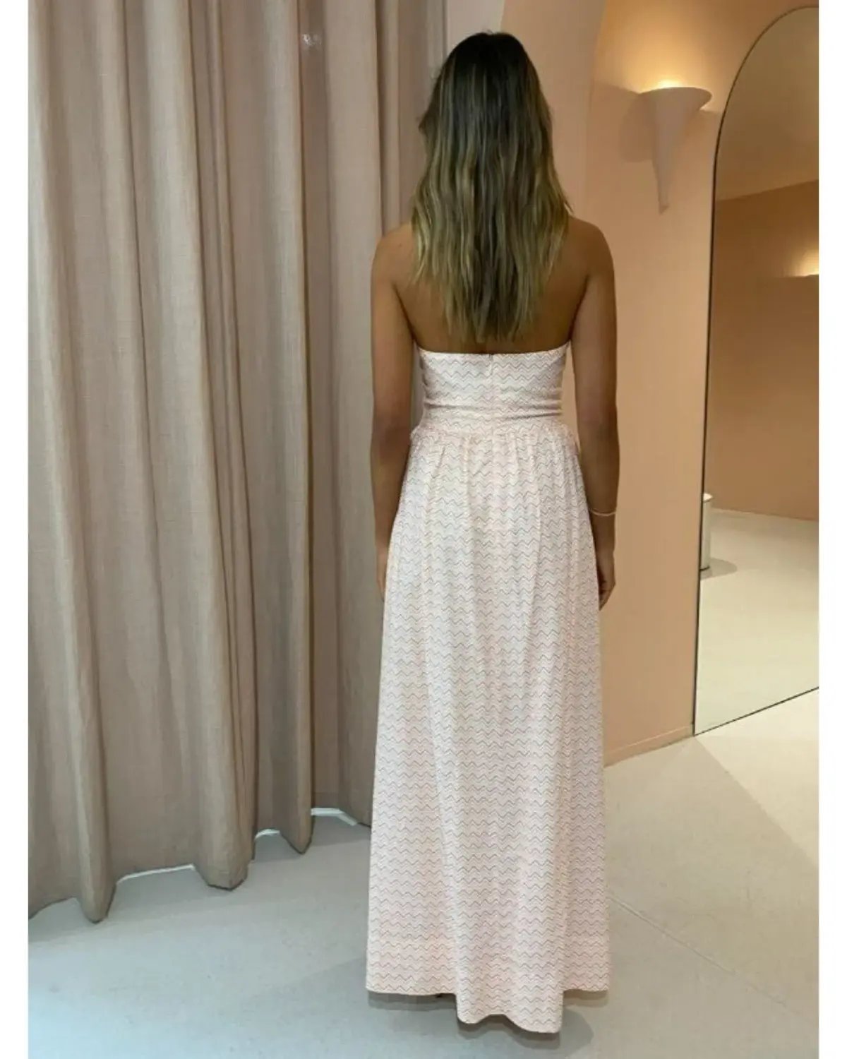 By Nicola Canary Maxi Dress Melon Chevron Size AU 14 photo 4