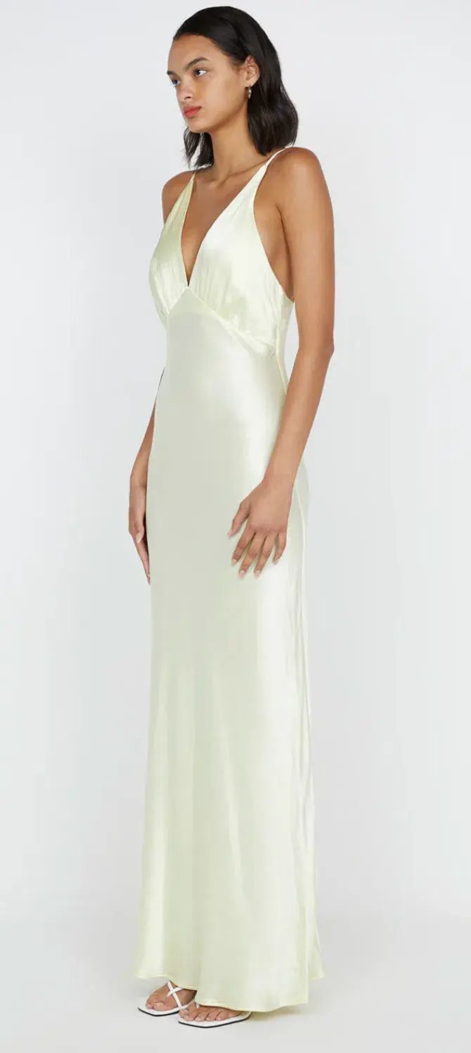 Bec and Bridge Moon Dance V Maxi Dress - Ice Yellow - Size 8 photo 3