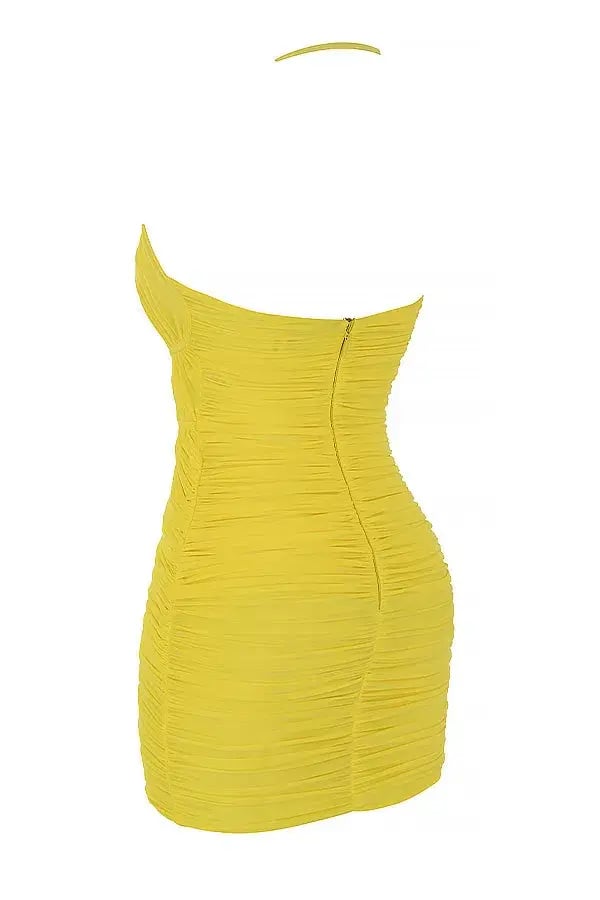 House of CB Swing It On Mini Dress Yellow Size 8 photo 5