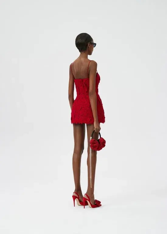 Magda Butrym Roses Dress Red Size AU 6 photo 3
