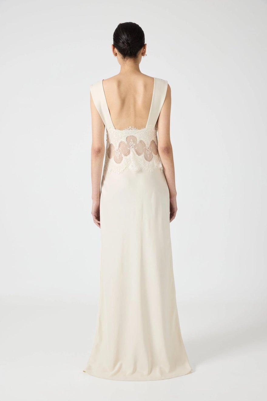 Third Form Visions Lace Floor Length Dress - Buttercream photo 3