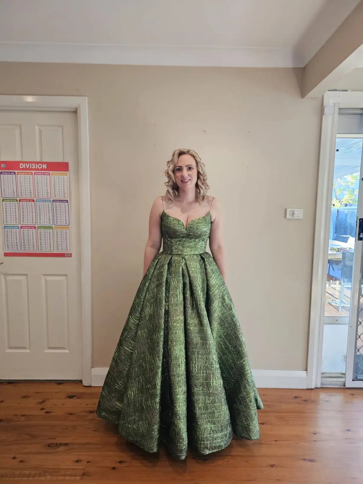 Lia Stubbla Lizard Ball Gown Green Size 12 photo 3