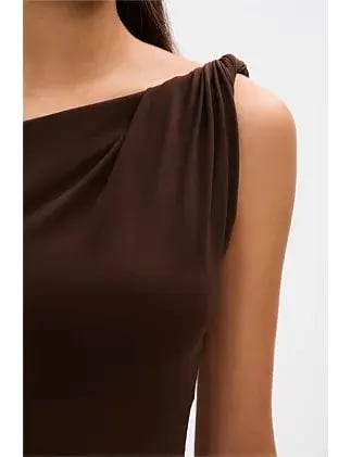 MISHA Sisal Mesh Maxi Dress Espresso Size 8/S photo 9