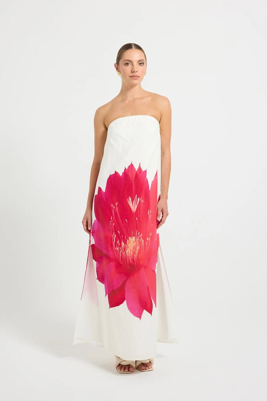 Pasduchas Aurelia Strapless Maxi Dress - Magenta Floral photo 3