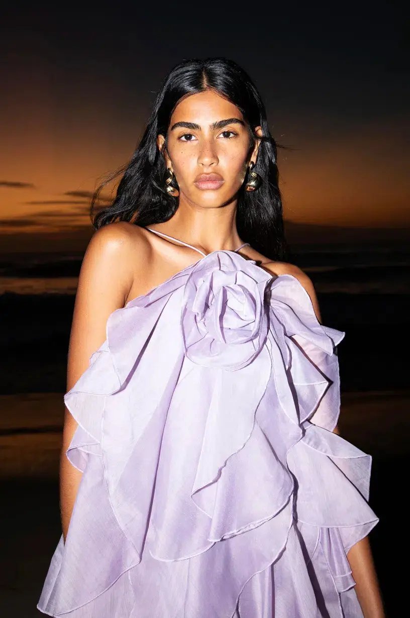 Aje Pandorea Layered Maxi Dress | Lilac Size 8 photo 2