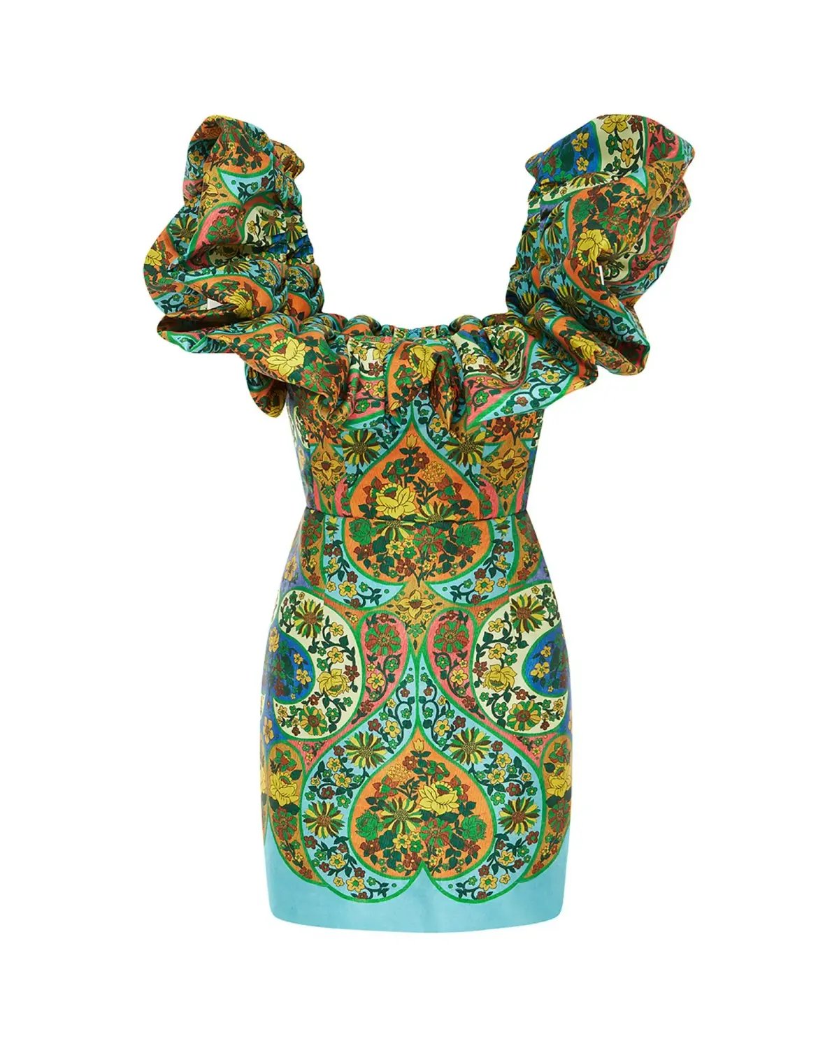 Alemais Sofie Off Shoulder Mini Dress Multi Floral Size AU 10 photo 4