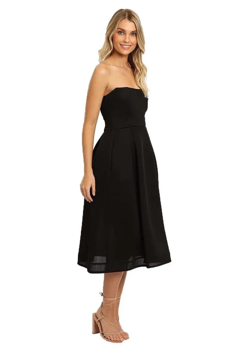 Nicholas Strapless Mesh Gown Black Size 10 photo 3