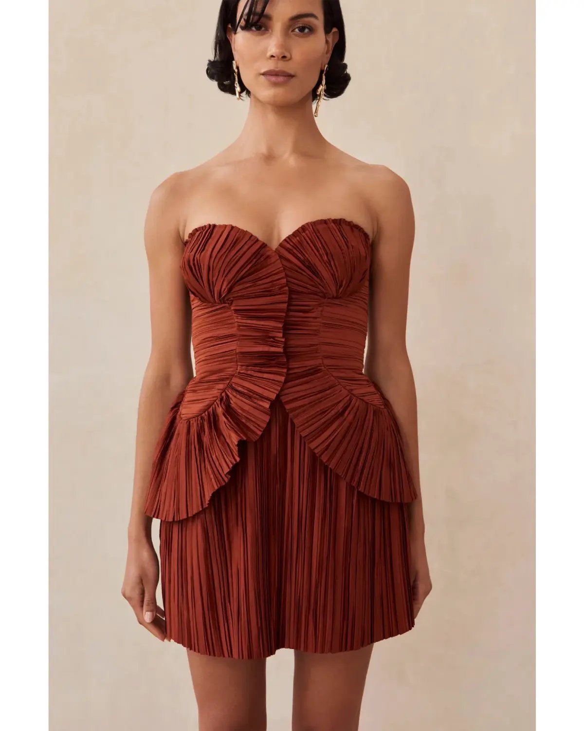 Cult Gaia Charlique Dress in Tannin Size AU 10 photo 2