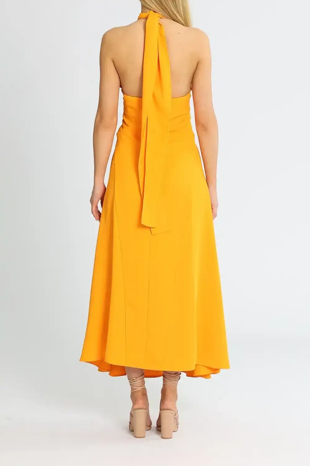 By Johnny Zina Midi Dress Orange Size 14 photo 3