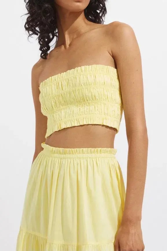 Steele Paradise Crop and Parasol Skirt Set in Neon Yellow Size 10 photo 3
