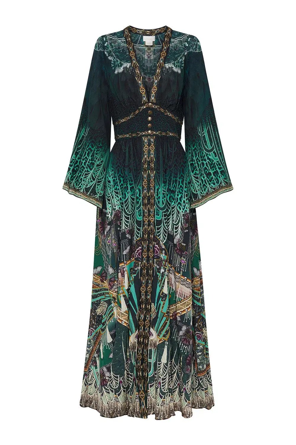 Camilla Kimono Sleeve Dress With Shirring Detail Fitzgeralds Flapper Size M photo 3