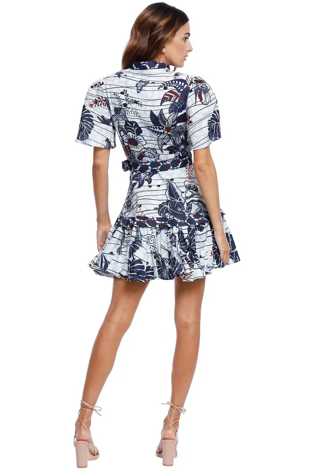 Leo Lin La Casa Linen Mini Dress Print Size 8 photo 3
