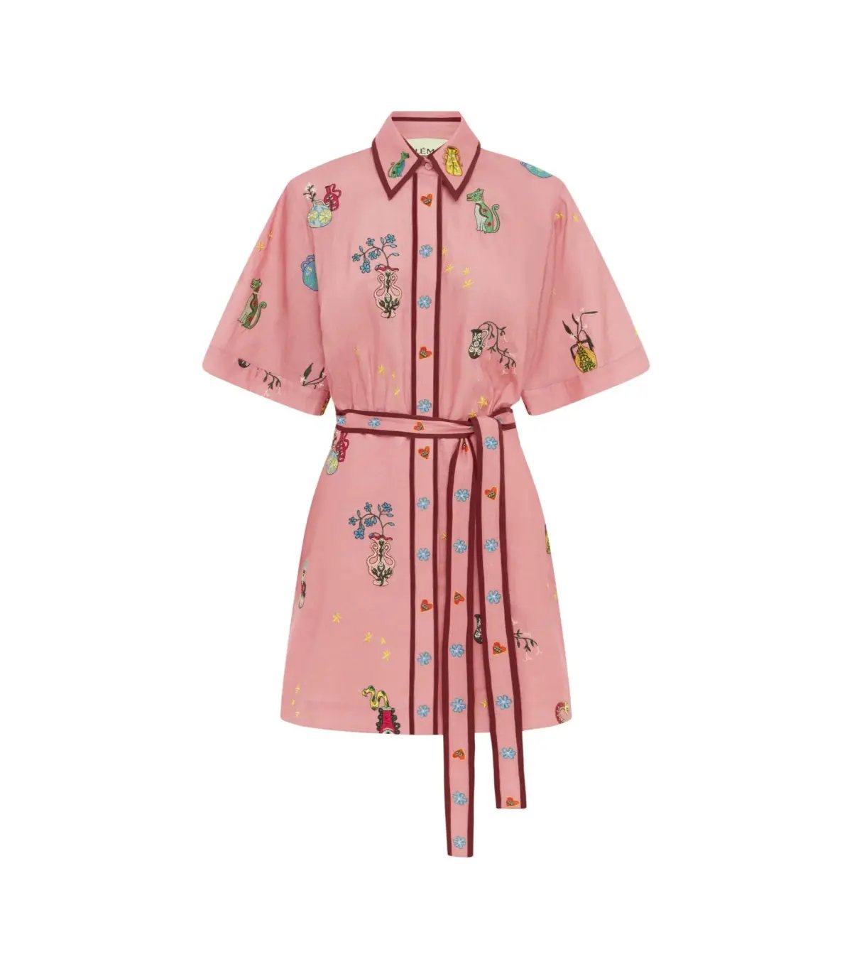 Alemais Timmy Embroidered Mini Dress Pink Size AU 10 photo 4