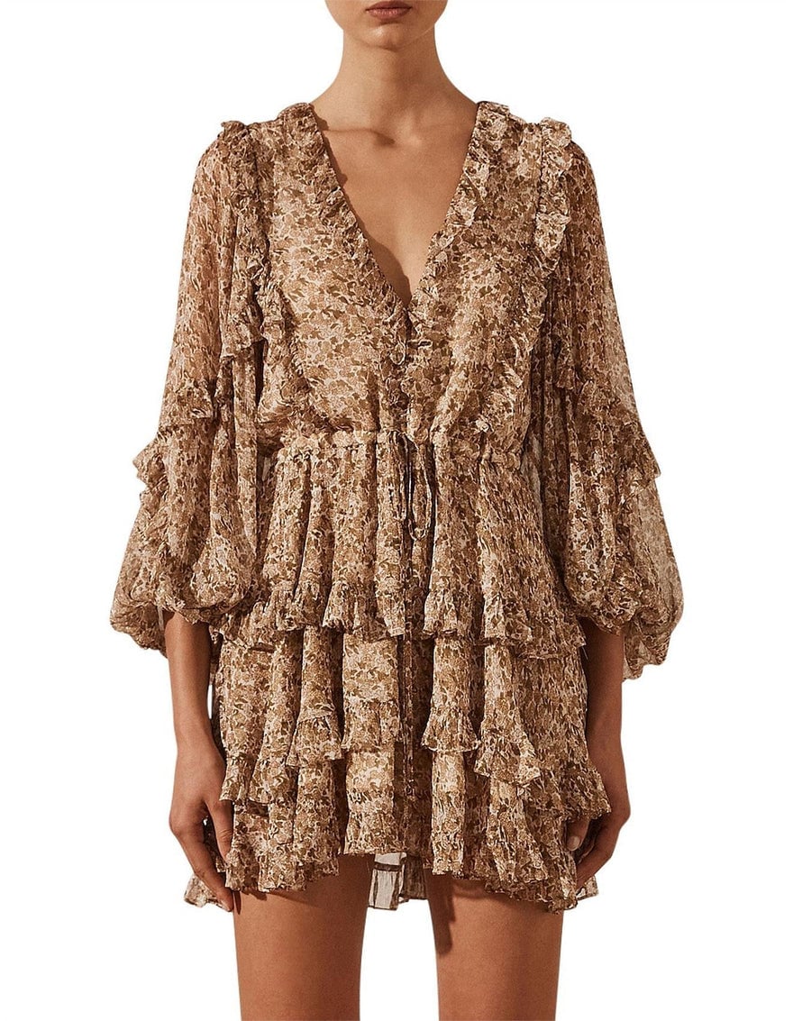 Shona Joy Ambar Balloon Sleeve Frill Mini photo 3