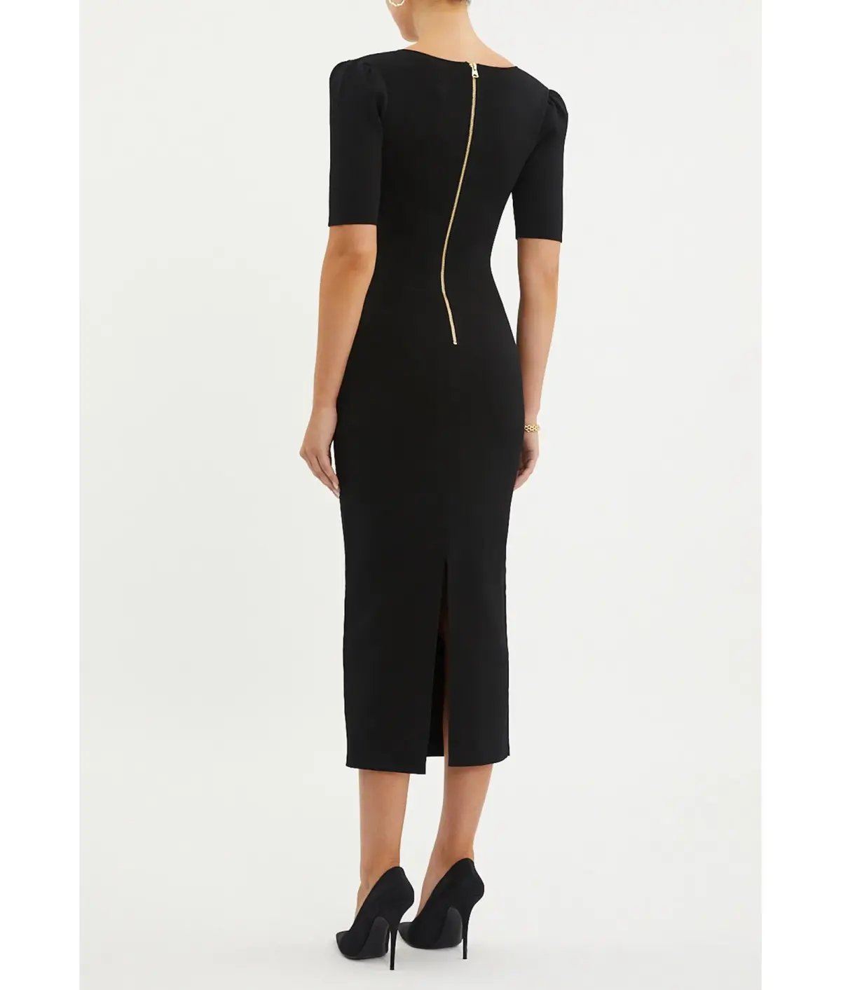 Rebecca Vallance Gaia Knit Midi Dress Black Size L/ AU 12 photo 2