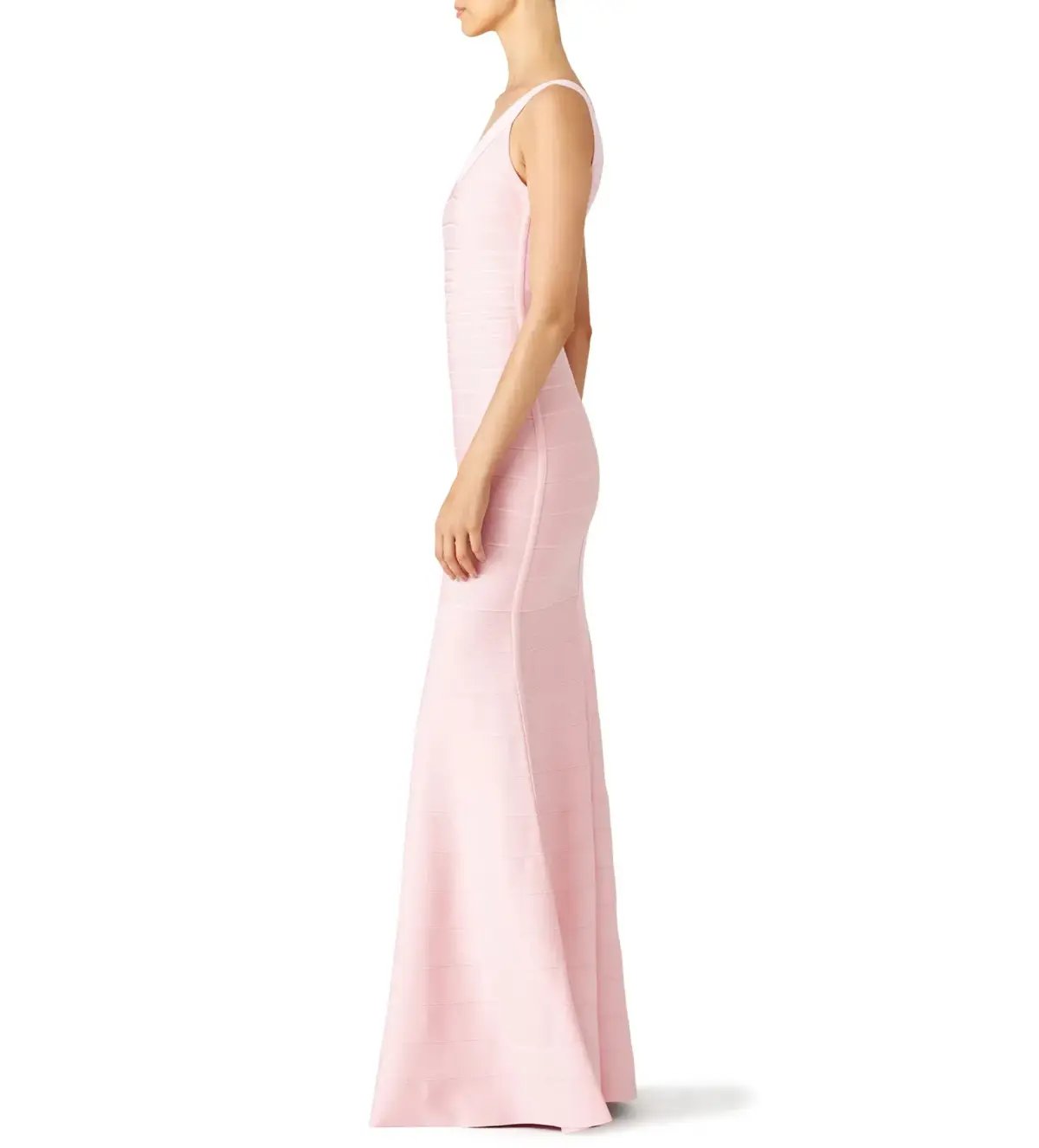 Herve Leger Ellen Bandage Gown Light Pink Size 6/S photo 3