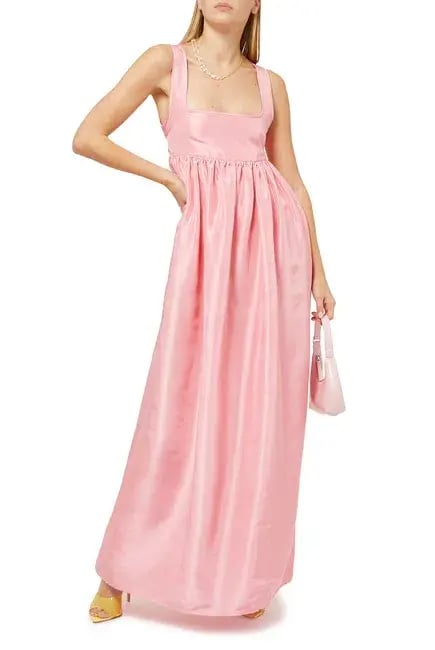 OROTON Strappy Open Back Poplin Maxi Sundress in Pink Strawberry Size 14 photo 6