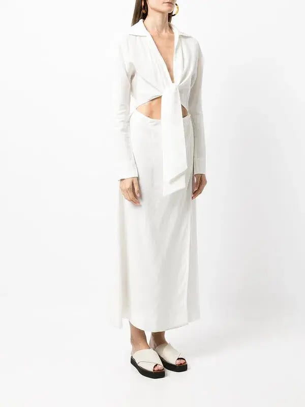 Sir The Label Clemence Long Sleeve Wrap Dress Ivory Size 0 / AU 6 photo 2