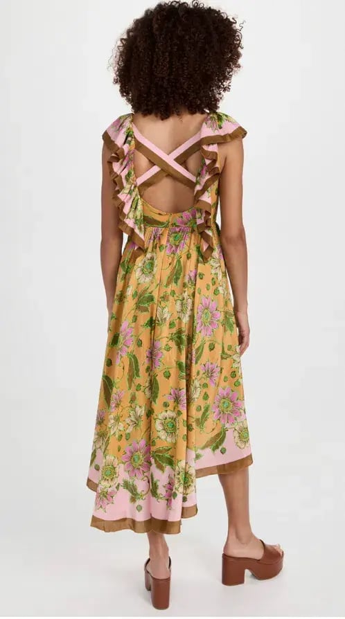 Alemais Winnie Ruffle Midi Dress Floral Size 10 photo 3
