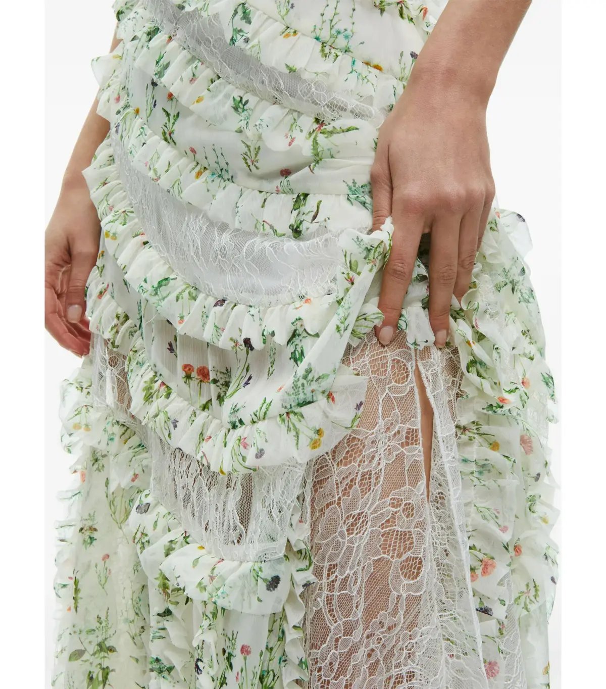 Alice + Olivia Sondra Ruffled Maxi Dress Floral Size AU 10 photo 4