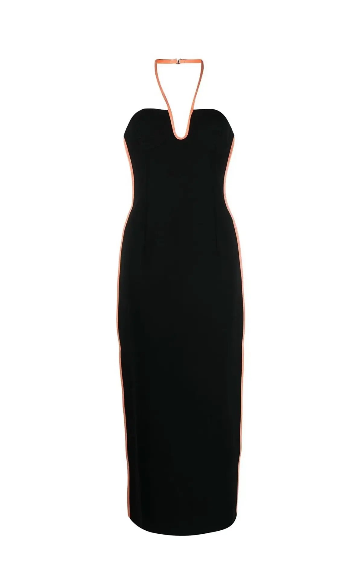 Paris Georgia Nassia Midi Dress Black & Pink Leather Size 10 photo 4