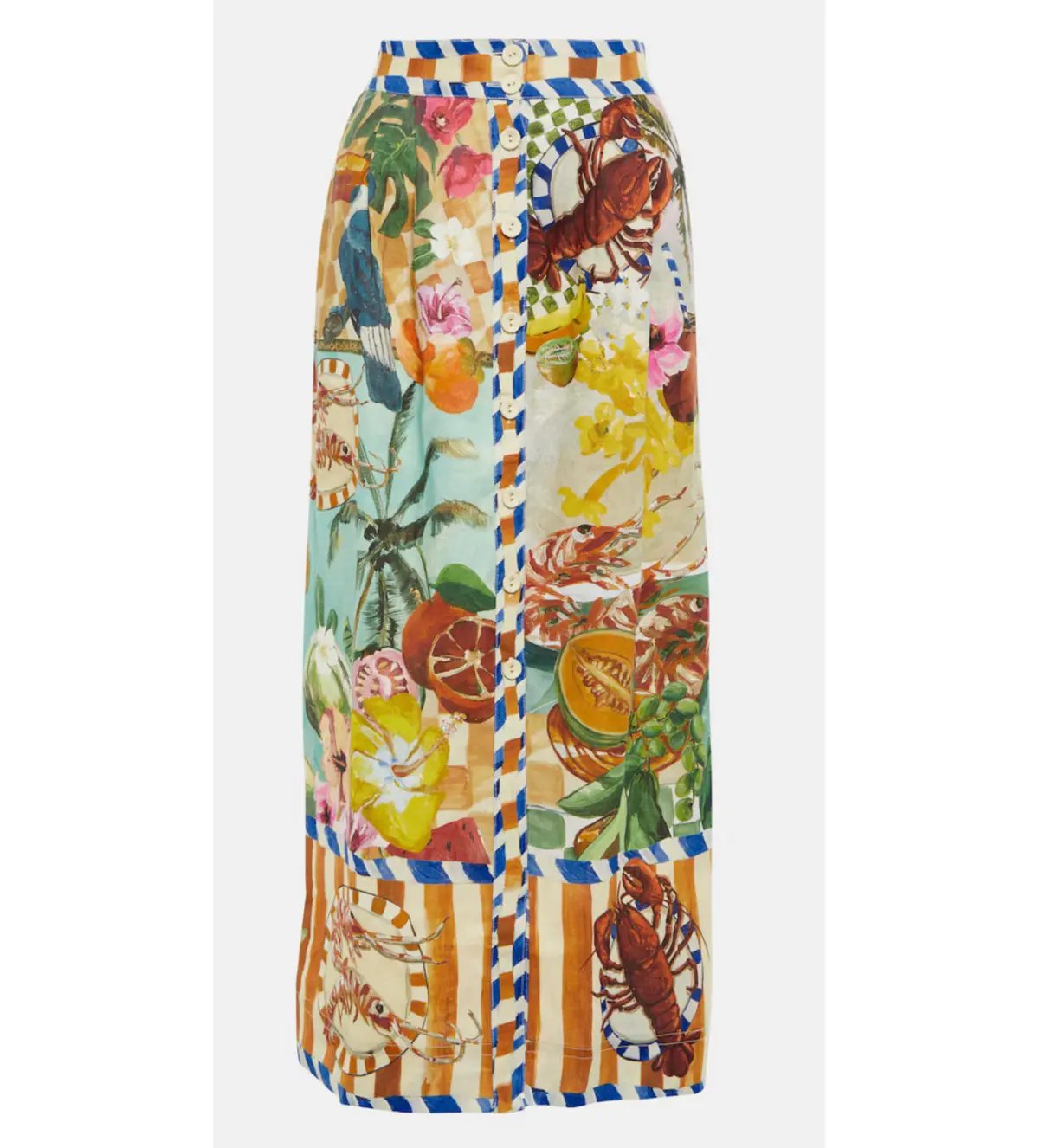 Alemais Theo Shirt and Column Skirt Ivory Print Size AU 16 photo 3