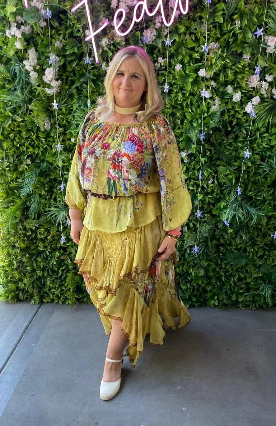 Camilla Among the Gumtrees Off Shoulder Halter Top and Maxi Skirt With Double Frill Set Print Size L photo 3